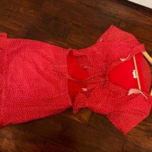 Revolve Red Polka Dot Dress tie